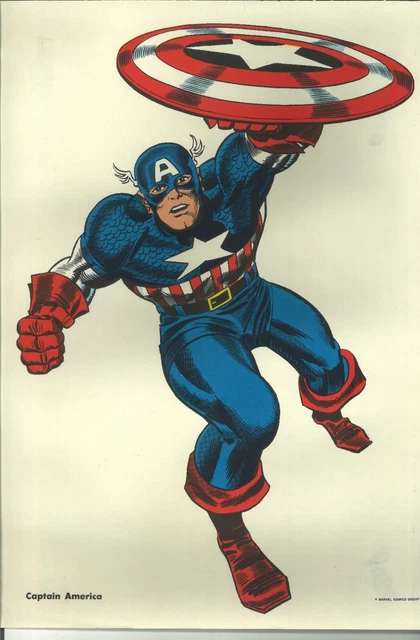 CAPTAIN AMERICA 1966 Vintage Mighty Marvel Marching Society Club Poster