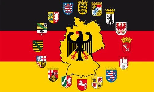 Deutschland-Flagge 90x150 Cm – Mit 16 Bundesländern, Wetterfest & Beidseitig Bedruckt Für Innen & Außen