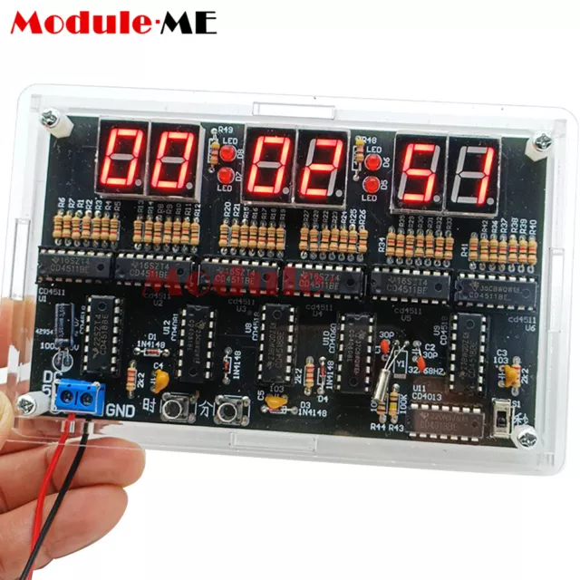 Digital Circuit Clock DIY Electronic Kit Electronic Clock Teaching Kit + Case