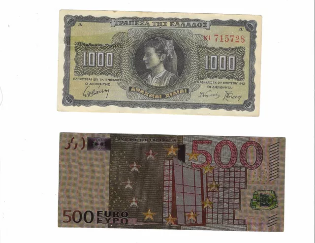 Griechenland Banknote 1000 Drachmen 1942