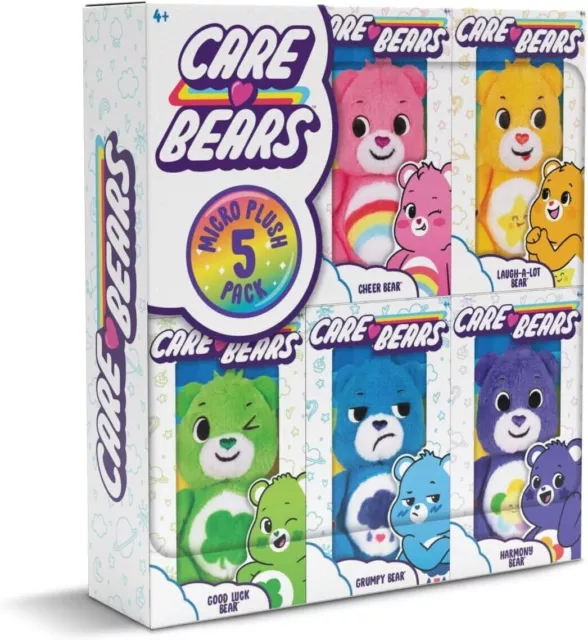 Care Bears Micro Plush 5 Pack Collectable In Gift Box - Brand New