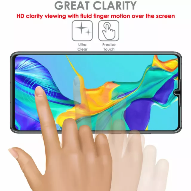 2x TECHGEAR CLEAR (TPU) FULL COVERAGE Screen Protector Covers for Huawei P30 3