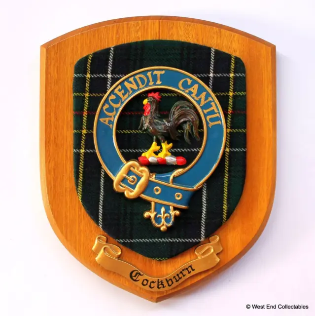 Antigua Clan Cockburn Familia Pared Escudo Placa de Armas Crest - Regalo Boda