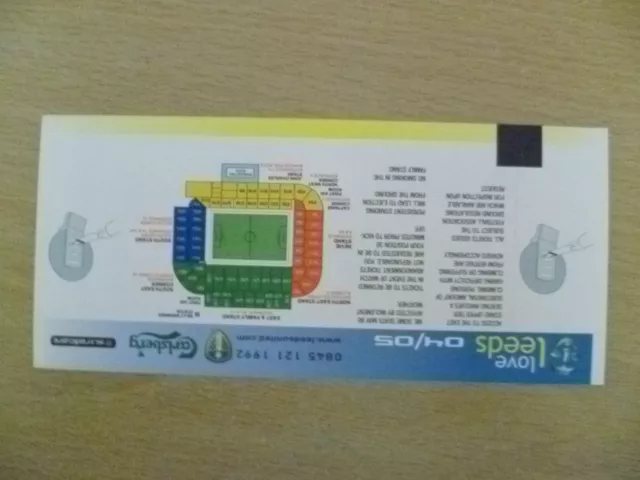 Tickets/ Stubs Reserve League 2005 - LEEDS UNITED v MANCHESTER CITY, 29th March 3