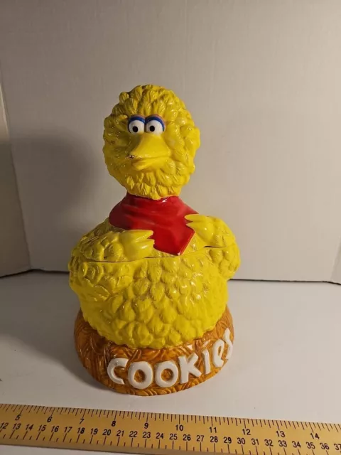 Vintage Sesame Street Big Bird Cookie Jar Nest Muppets Ceramic 1970s