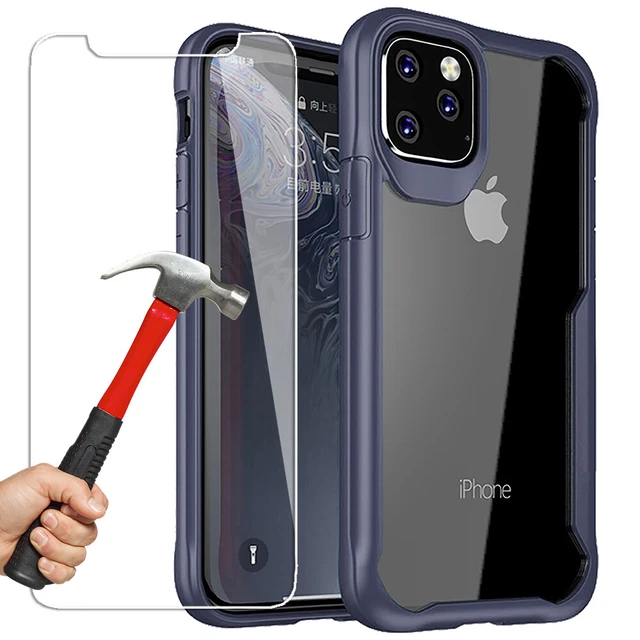 Coque Bumper + Film Verre Trempé Pour IPhone 11/11 Pro Max - Finition Mate - Neuf Garantie 1 An