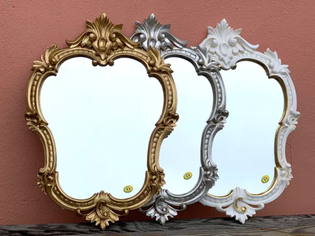 Barocco Specchio da Parete Oro Ovale Antico Rococo Bagno Lusso Shabby Retrò