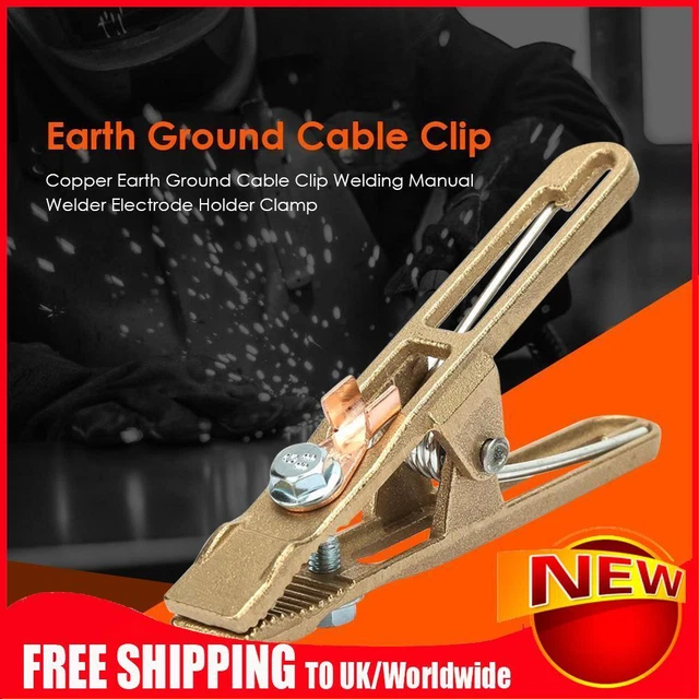 COPPER EARTH GROUND Electrode Holder Earth Ground Cable Clip Crocodile
