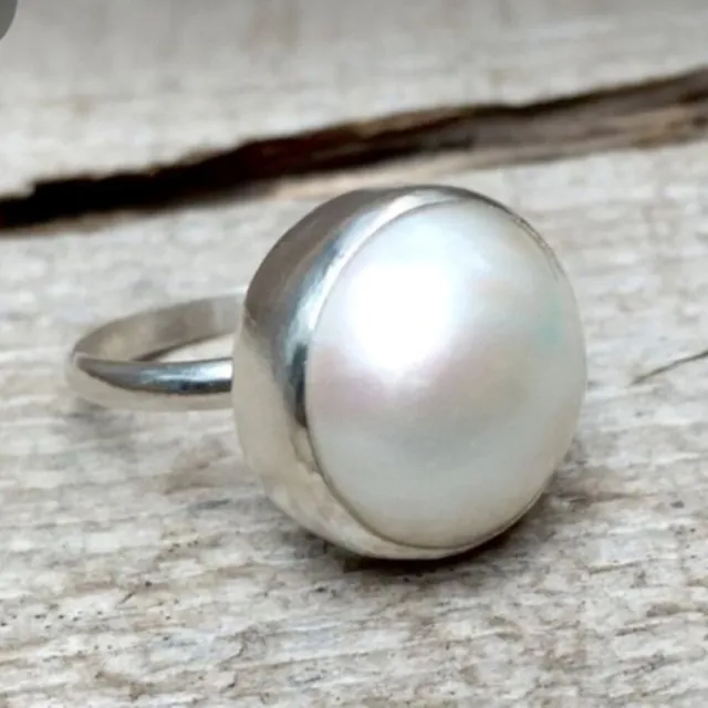 Mother Pearl Gemstone 925 Silver Ring Handmade Jewelry Ring All Size For Women 2
