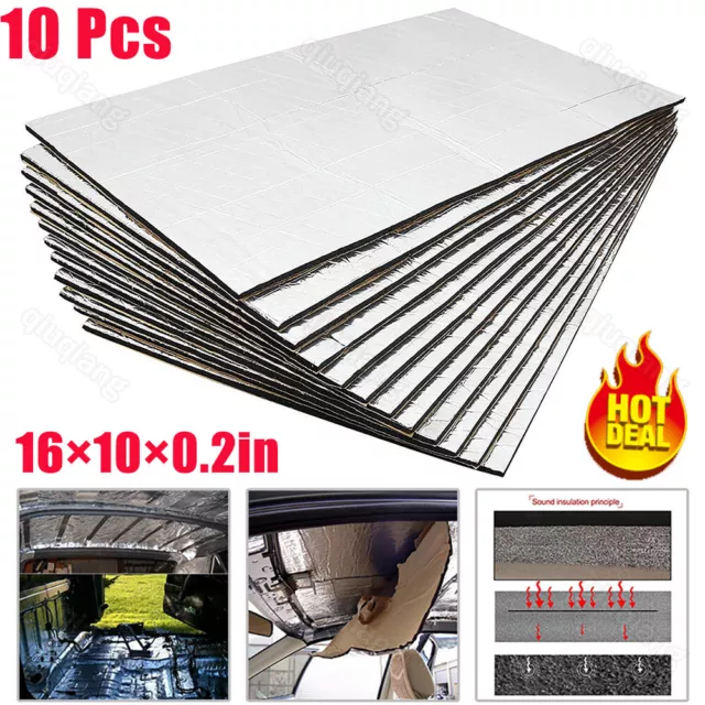 16"×10" Sound Deadener Car Insulation Automotive Heat Shield Self-adhesive Mat