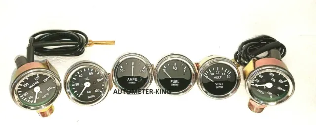 Smiths-52mm-Kit-Temp-Oil-Fuel-Oil Temp Gauge Volt +Amp Gauges --Replica