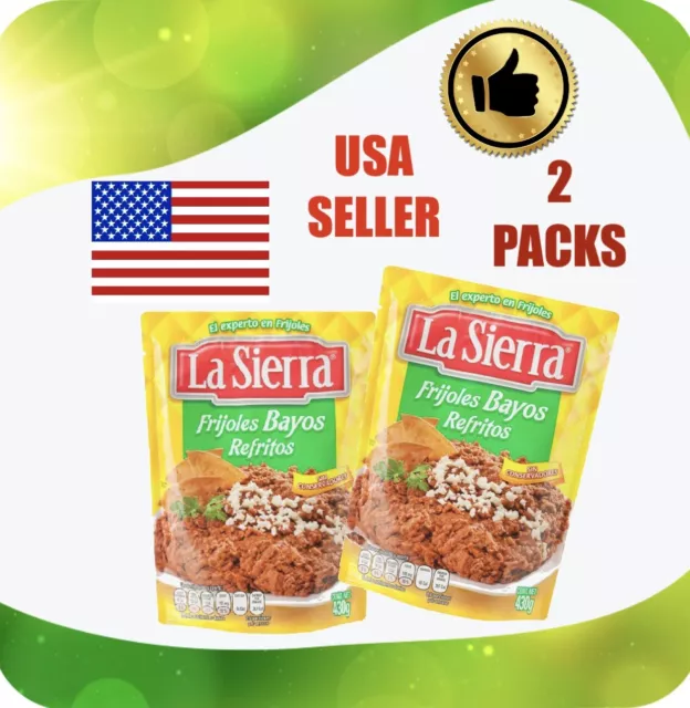 Frijoles bayos La Sierra refritos - 2 Packs - 430 g Each - Refried Beans - Bay