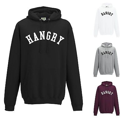 HANGRY HOODIE - JH001 COOL Funny JUMPER Slogan Sarcastic Food Hungry Angry
