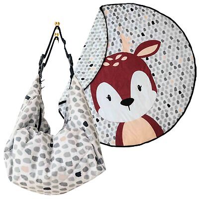 Play Pouch - Bebe Reindeer - Baby Wet/Dry Travel Play Mat Storage Bag - 120cm