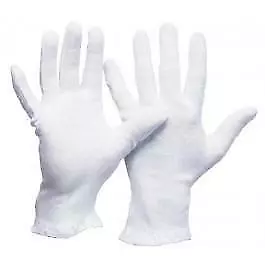 Baumwoll - Trikot - Handschuhe weiß Baumwollhandschuhe Trikothandschuhe 