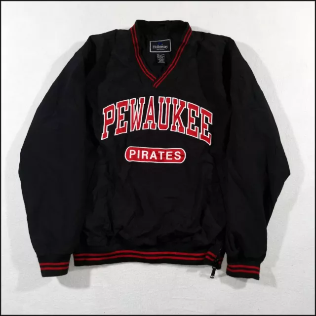 Pewaukee Pirates Pullover Windbreaker Jacket | Medium | Black/Red | Rare