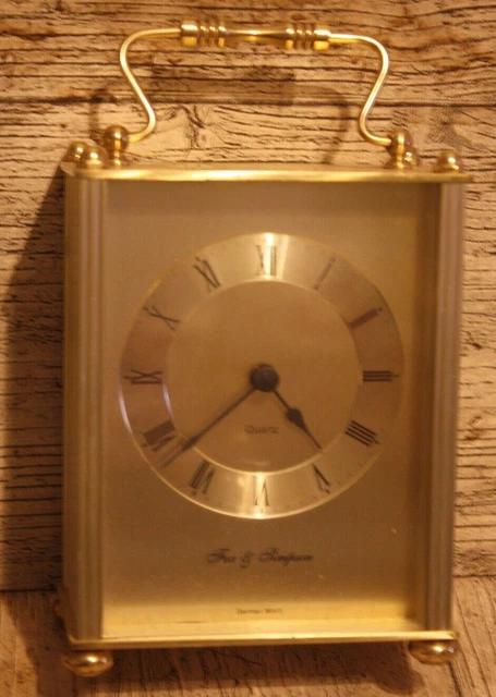 VINTAGE BRASS FOX & Simpson Presentation Carrage Clock £17.99 - PicClick UK