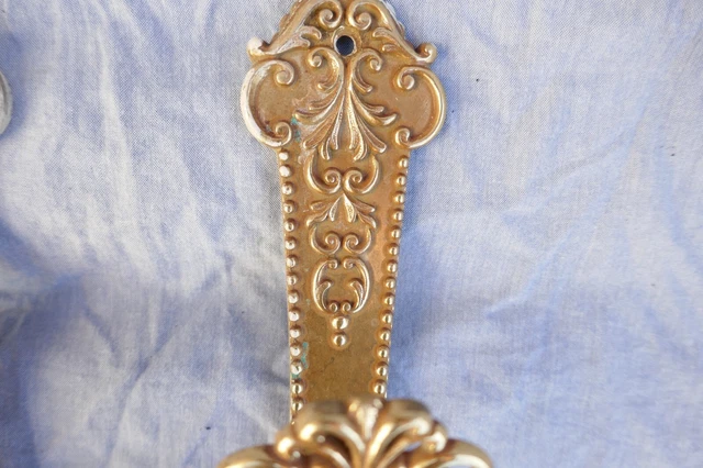 Vintage Pair Curtain Tie Back/Drape Overs Gilt Brass Italian Mid To Late Century 5