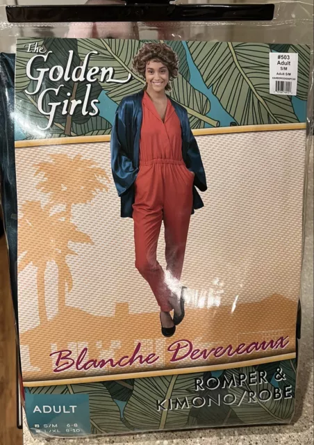 Golden Girls "Blanche Devereaux” Halloween Costume Romper & Robe Womens Sz S/M