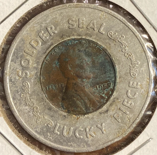 1957 D ENCASED Cent Solder Seal Radiator Specialty CO. Charlotte, NC