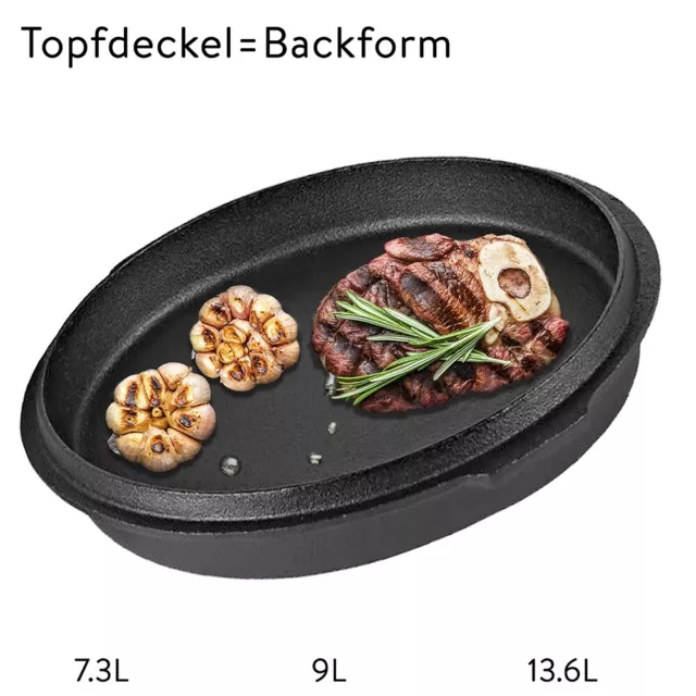 Dutch Oven Feuertopf Gusstopf Kochtopf Gusseisen Potjie Camping Kochgeschirr 4