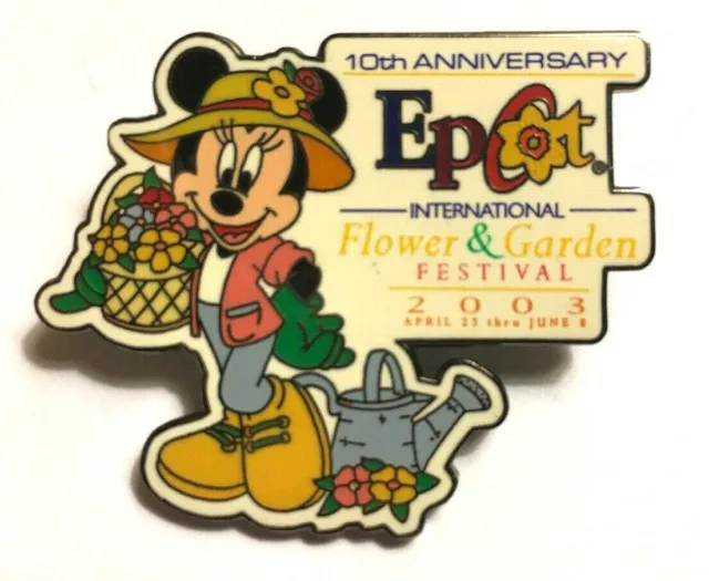 Disney Pin #21614-Minnie Mouse-10th Anniv.Epcot Flower & Garden Festival-2003