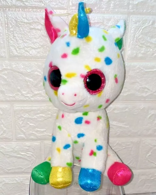 Ty Beanie Boos Large 11" Harmonie the Unicorn Rainbow Plush Tall Big Size