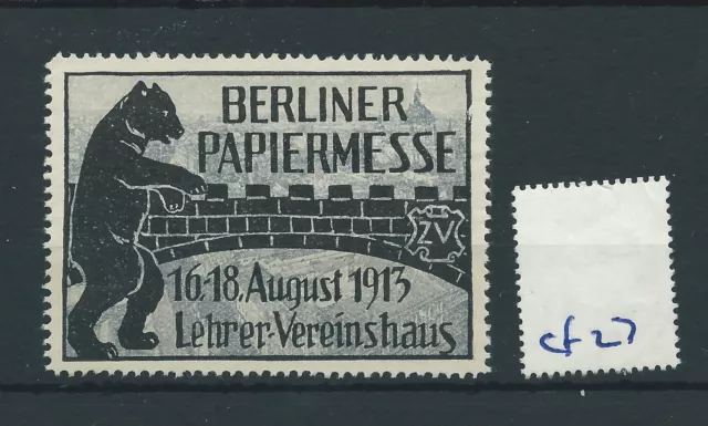 wbc. - CINDERELLA/POSTER - CF27 - EUROPE - BERLINER PAPIERMESSE - 1913