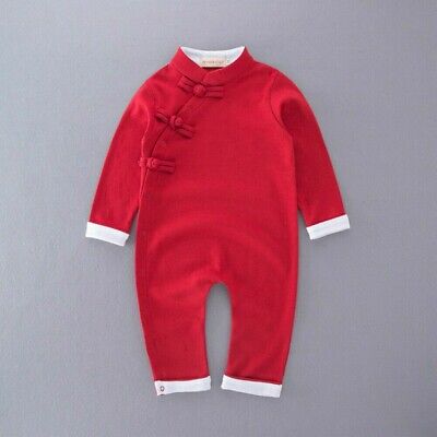 Baby Boy Girl Romper Toddler Chinese Costume Cotton Jumpsuit Tang Suit New