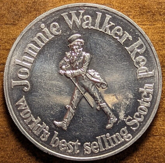 1970 NFL Oakland Raiders Johnnie Walker Red Whiskey Football Schedule Coin Token