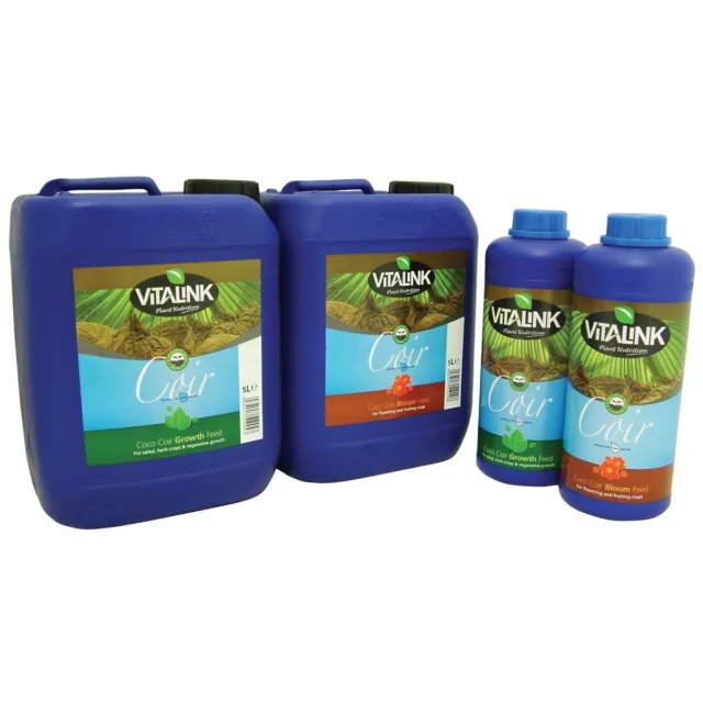 Vitalink Coir Classic Grow/Bloom HW/SW 1L 5L Hydroponic Plant Nutrient Grow Feed