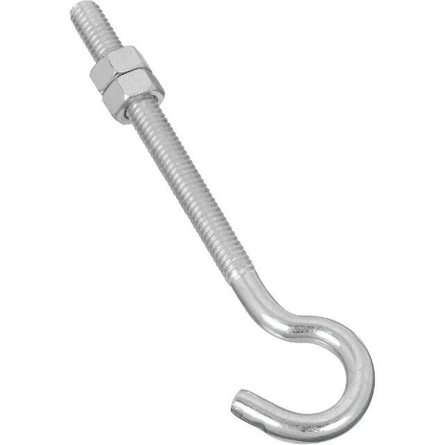 National 5/16 In. x 5 In. Zinc Hook Bolt N221689 Pack of 10 National N221689