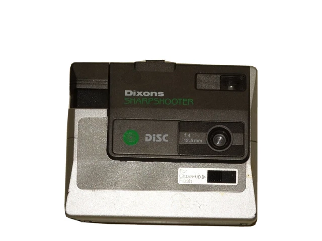 Cámara de disco vintage Dixons con caja e instrucciones