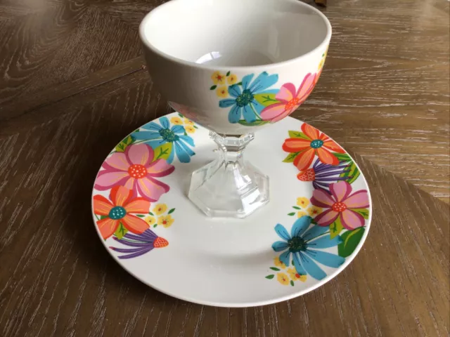 Royal Norfolk Ceramic Floral Chip & Dip Set