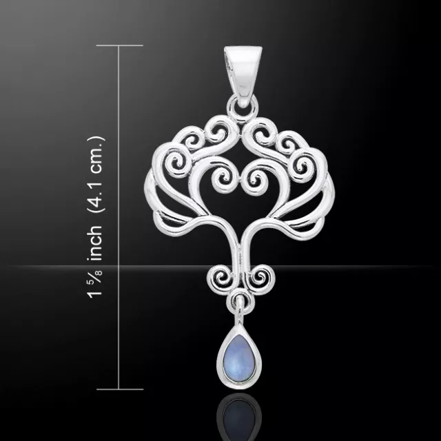 Tree of Life Heart .925 Sterling Silver Pendant Gemstone by Peter Stone Jewelry