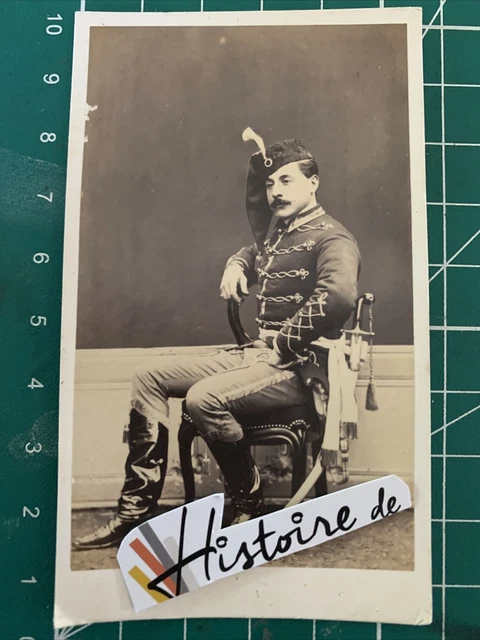 CDV Ancien Paris-Amiens – Officier De Cavalerie Second Empire, Carte De Visite, Réf E14