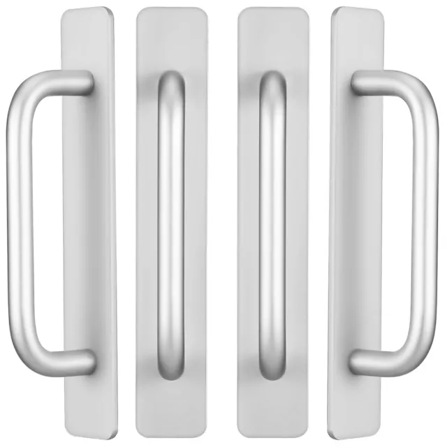4 Pcs Cabinet Door Handles Stick On Non-perforated (silver) Decorative