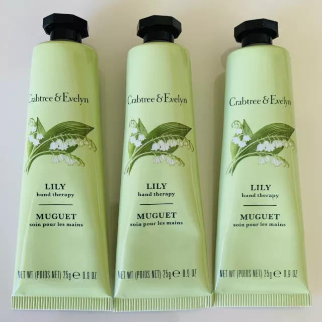 3 x Crabtree & Evelyn Lily Hand Therapy 25g Hand Cream