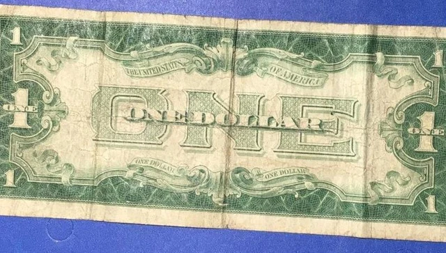 1928 $1 Blue "FUNNY BACK" SILVER Certificate! X4403 FINE! US Paper Currency!