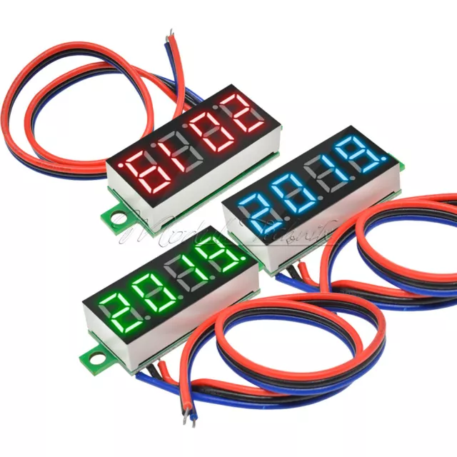 Digital Voltmeter DC 0-100V 0.36 " 4-Digit LED Voltage Tester Panel Meter 3-Wire