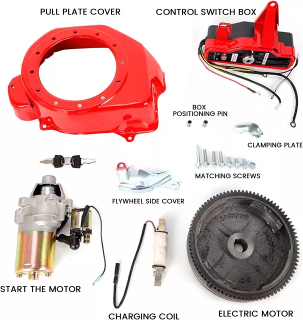 Electric Start Kit Starter Flywheel Switch 6.5 HP Engine For Honda GX160 GX200