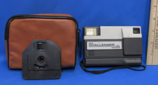 Vintage Kodak Tele Challenger Disc Camera With Carrying Case & 2 Discs