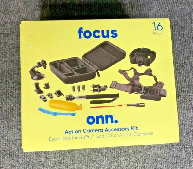 Focus Onn. Action Camera Accessory Kit- Essentials for GoPro® and others NEW!!