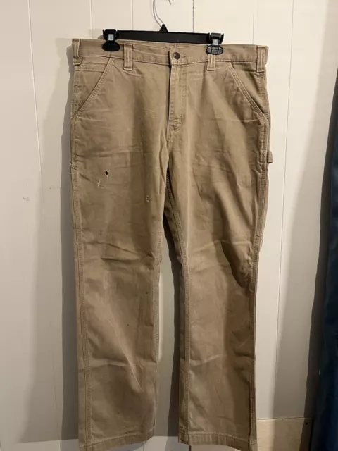 Vintage Carhartt Fit Canvas Pants Mens Light Brown Size 36x32