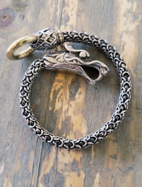 John Hardy Naga Dragon Bracelet 18kt and Sterling Silver  6mm