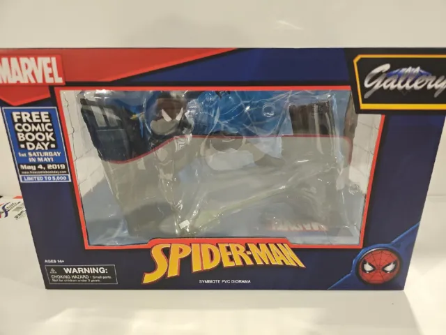 SPIDERMAN Black Symbiote 2019 Diamond Marvel PVC Diorama Gallery SEALED Figure