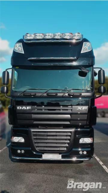 Roof Bar - TYPE B + Flush LED To Fit DAF XF 105 SuperSpace Stainless Steel Truck