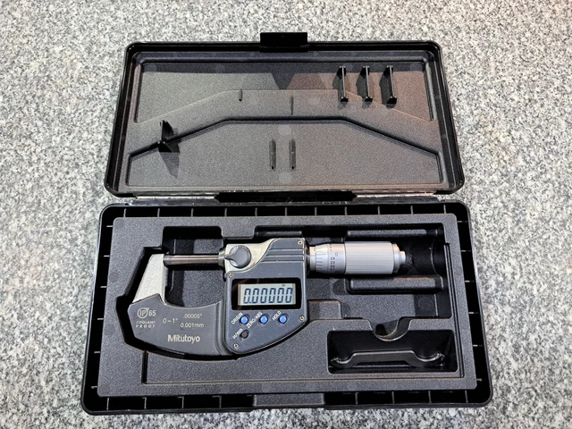 Mitutoyo No. 293-344 IP-65 Coolant Proof Micrometer 0-1" .00005" 