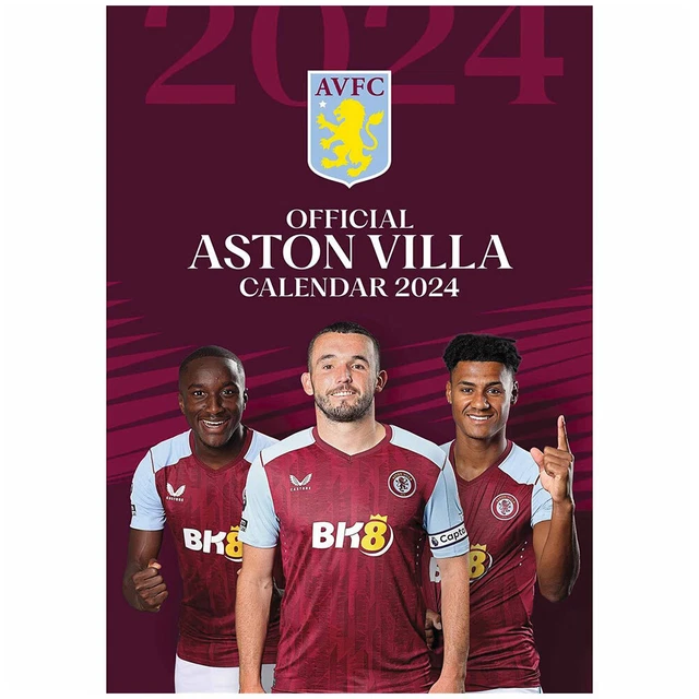 ASTON VILLA FC 2024 A3 Wall Calendar (Official Merchandise) Christmas
