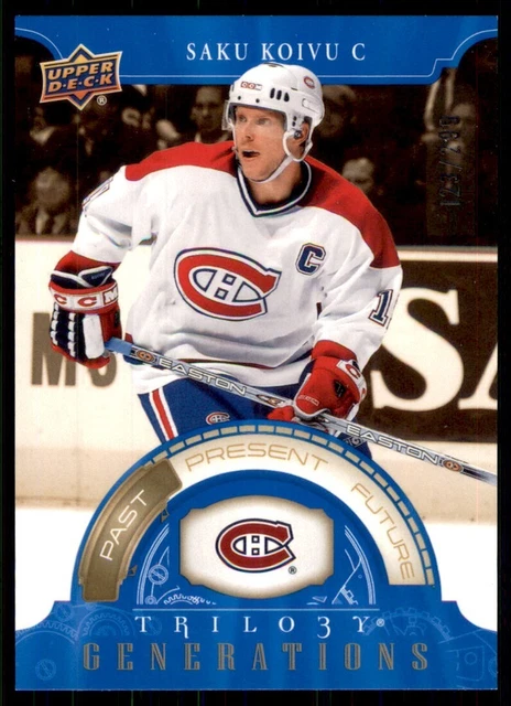2022-23 UD Trilogy Generations Blue #TG-8A Saku Koivu /299 - Montreal Canadiens
